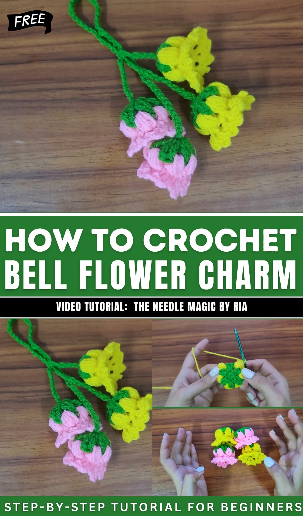 Crochet Bell Flower Charm Tutorial