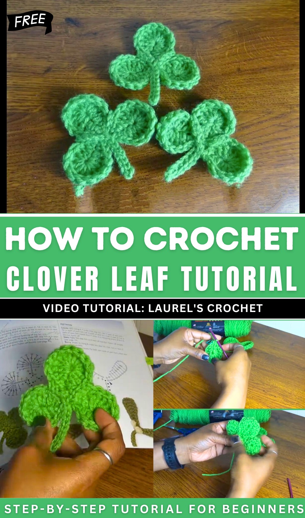 Crochet Clover Leaf Tutorial