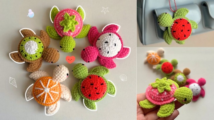 Crochet Fruity turtles