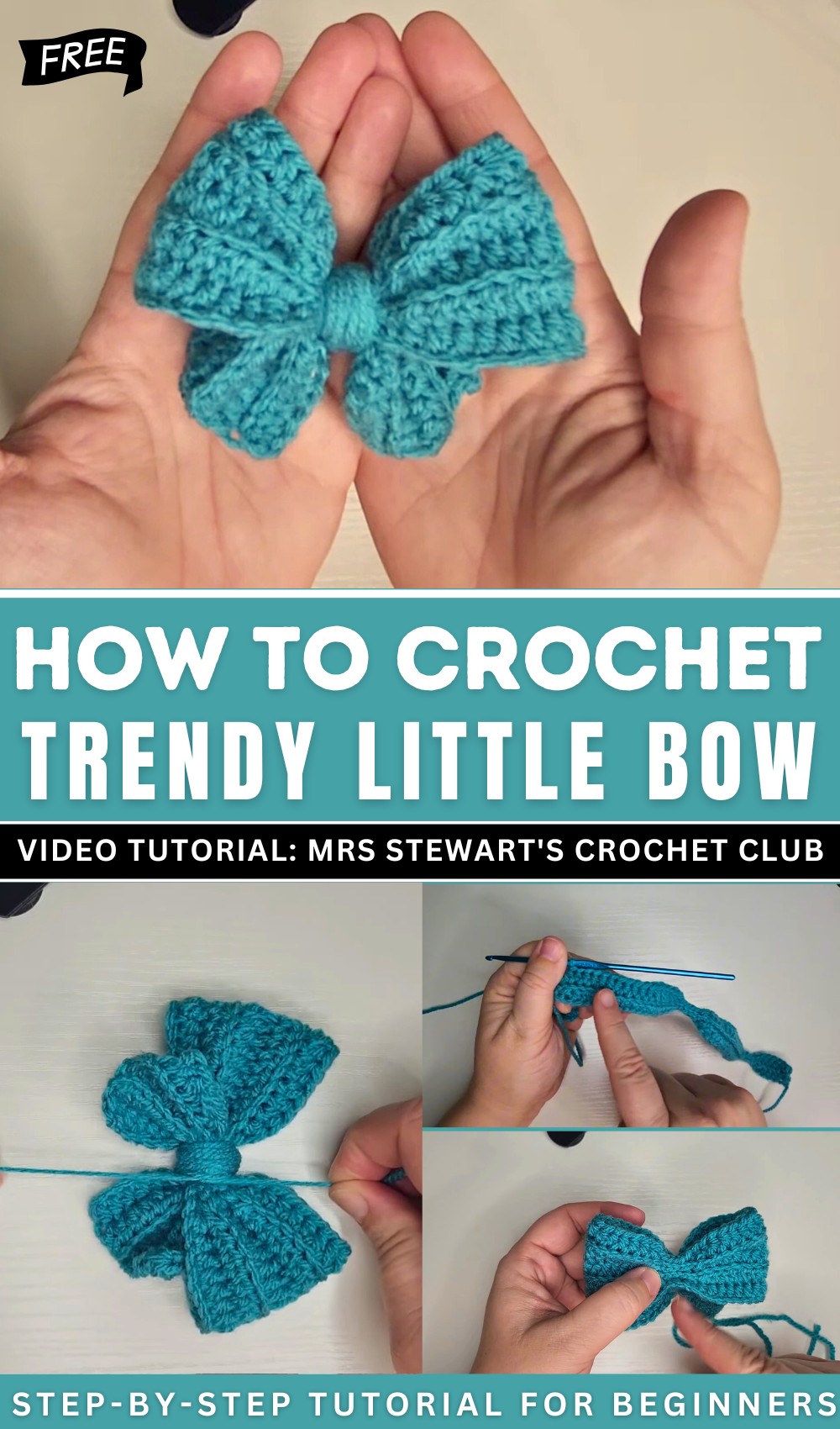 How To Crochet A Trendy Little Bow Easy Pattern