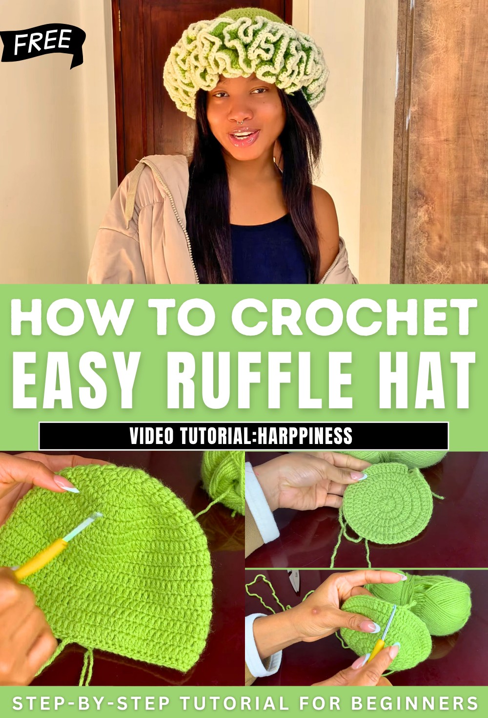 How to Crochet Easy Ruffle Hat
