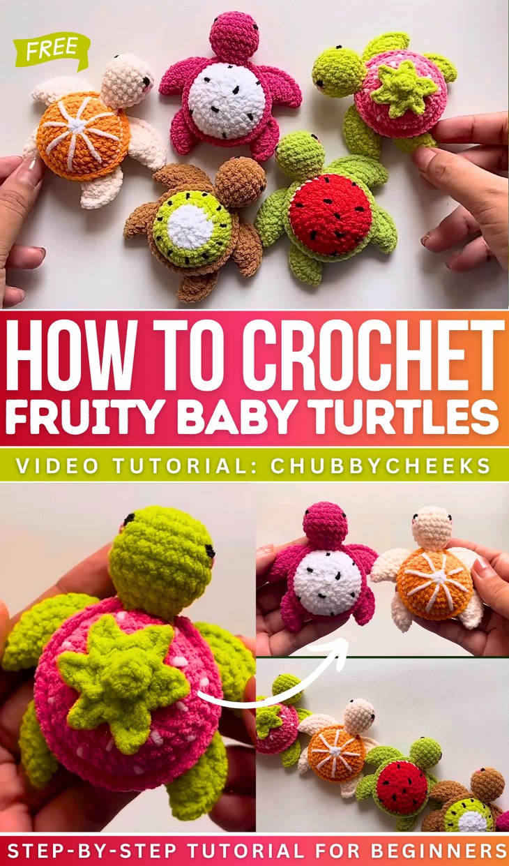 How to Crochet Fruity Baby Turtles