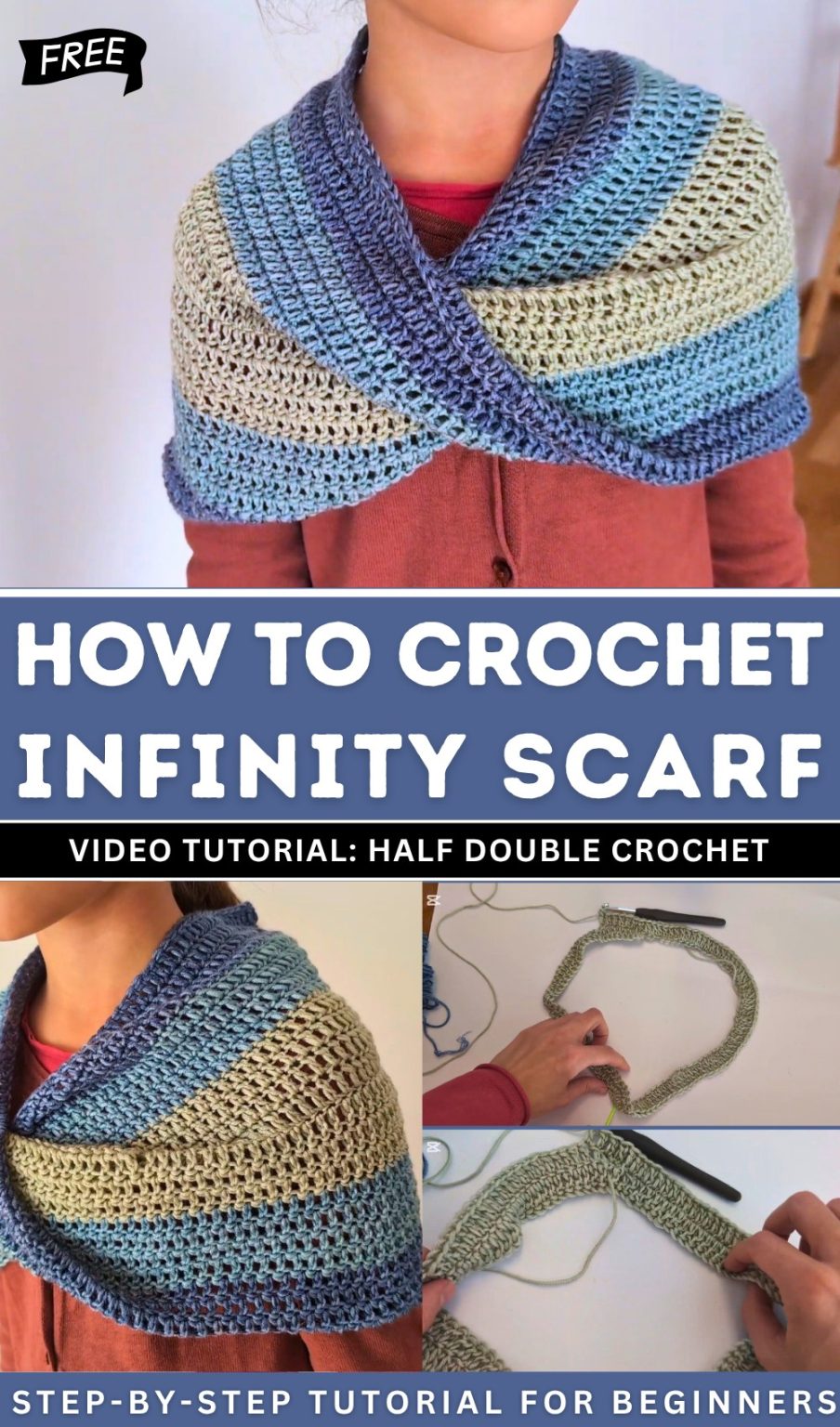 Free Crochet Infinity Scarf Pattern for Winter - Red Agape Blog
