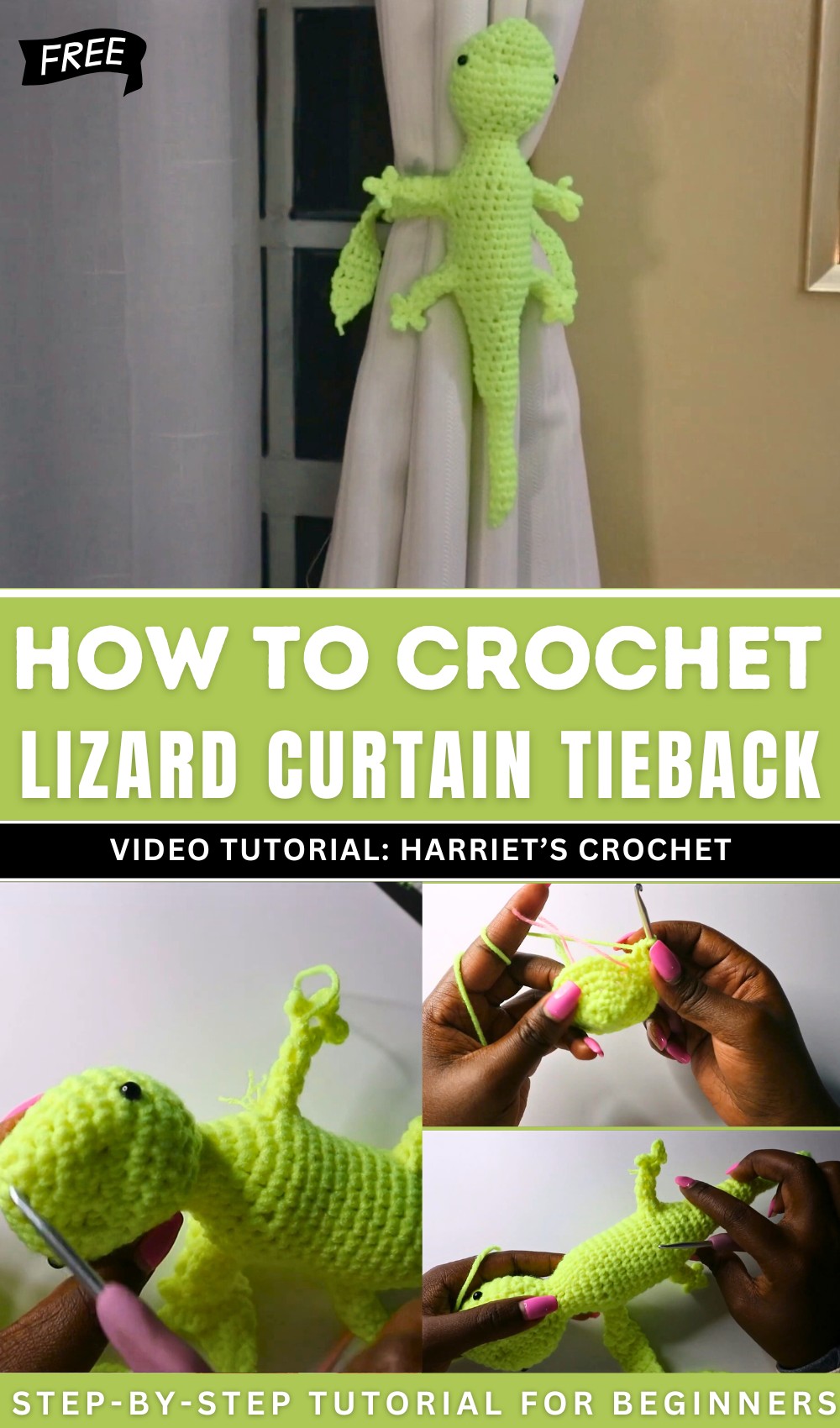 Lizard Curtain Tieback Tutorial