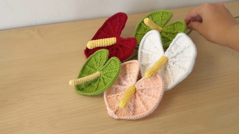 How to Crochet Simple Anthurium Flower for Spring Decor