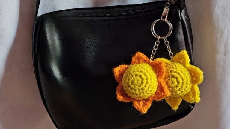 How to Crochet Sun Keychain for Beginners