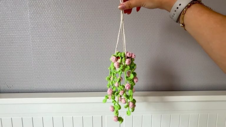 How to Crochet Hanging Plant with Roses for Spring