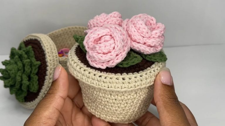 How to Crochet Flower Pot Basket for Spring