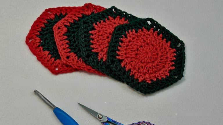 How to Crochet Simple Coaster for Beginners