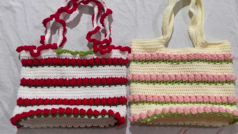 How To Crochet A Tulip Tote Bag for Spring