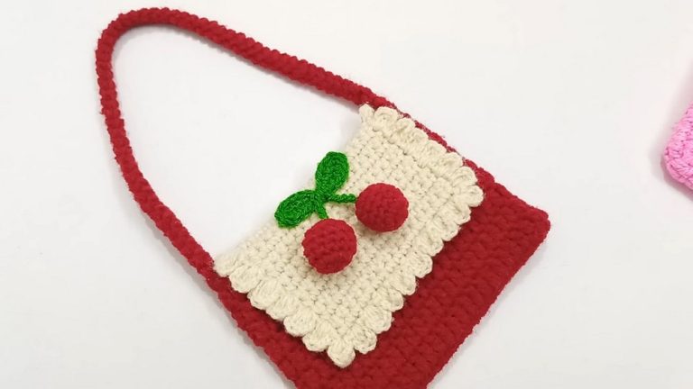 How to Crochet Cherry Baby Purse for Kids