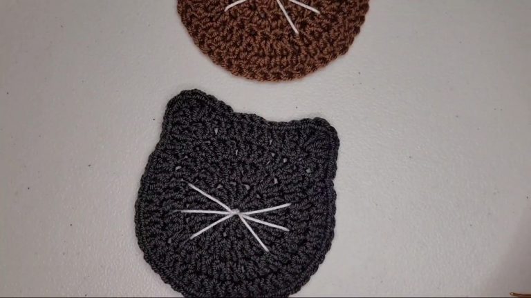 How to Crochet Cat Coaster for Kids Tables