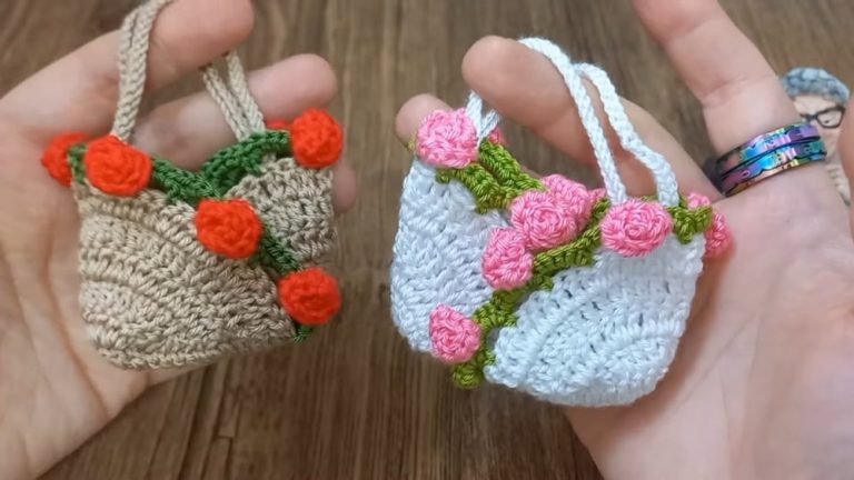How to Crochet Mini ROSE Bag for Beginners