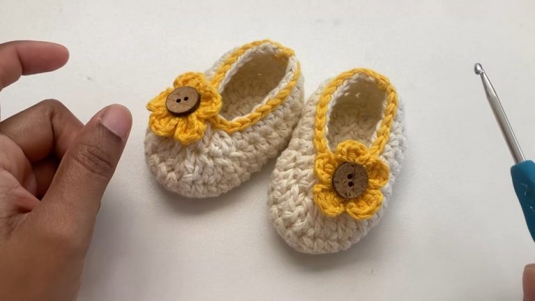 How to Crochet Sunflower Baby Booties For Beginners