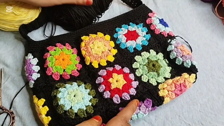 How To Crochet Colorful Granny Square Bag for Summer