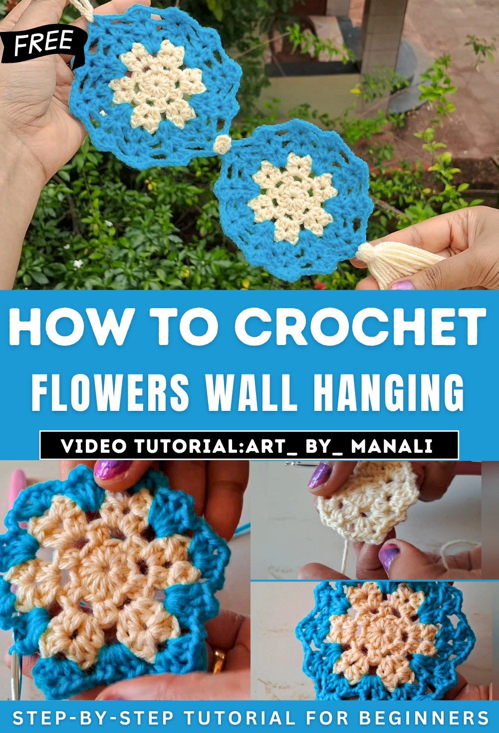Crochet Flowers Wall Hanging Tutorial