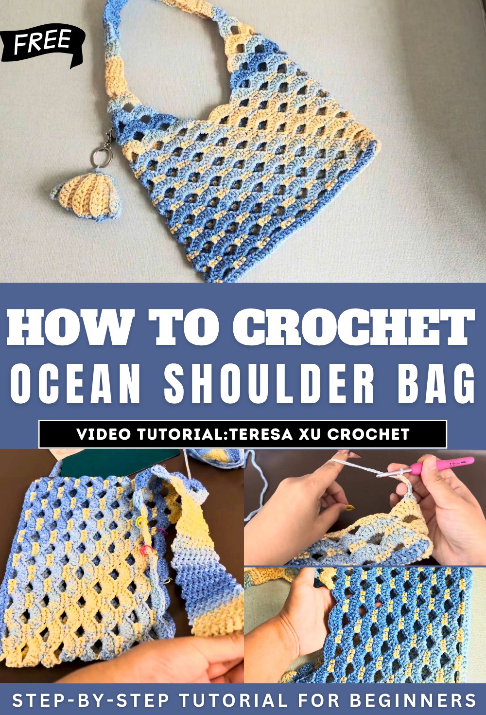 Crochet Ocean Shoulder Bag Tutorial