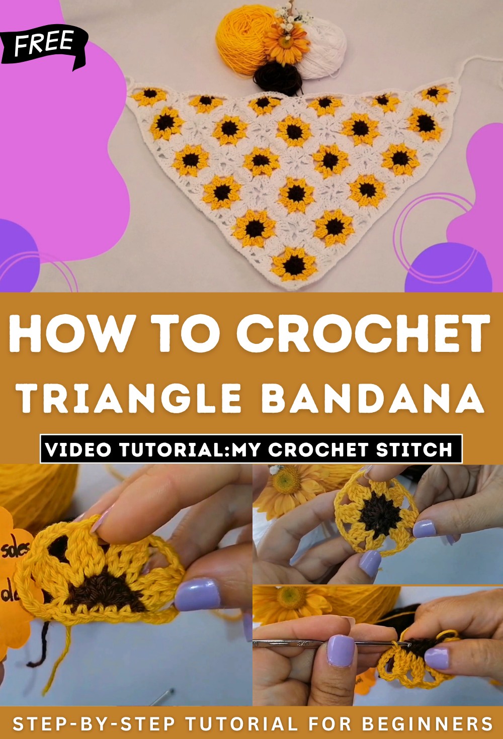 Crochet Triangle Bandana