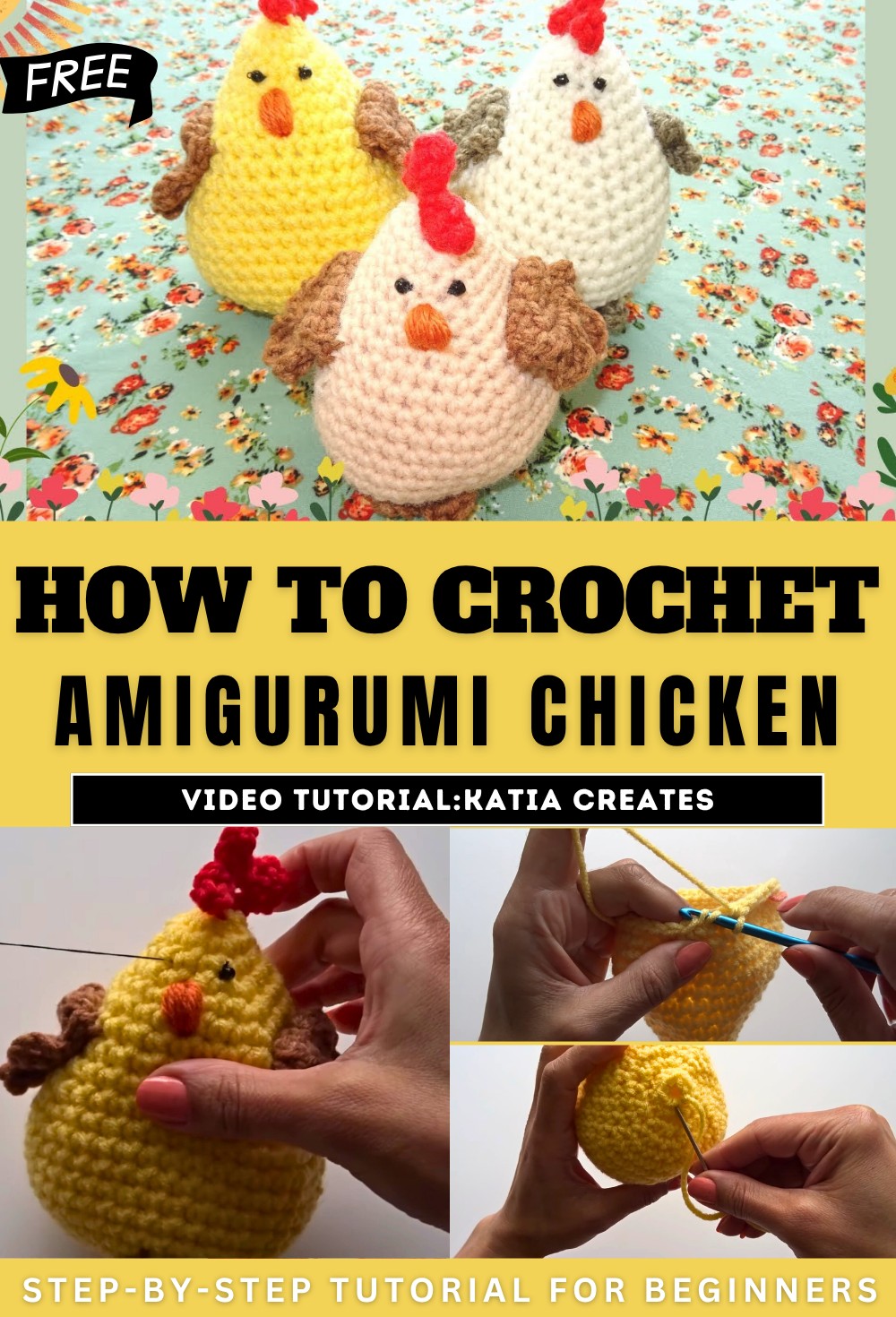 Easy Crochet Amigurumi Chicken