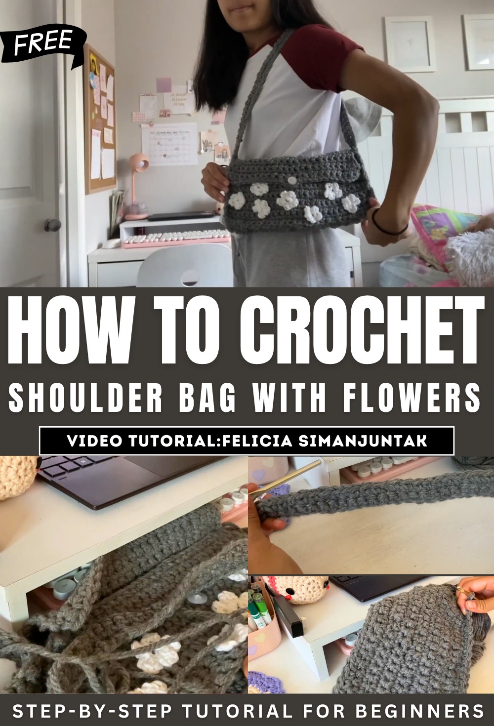 How To Crochet A Shoulder Bag With Flowers