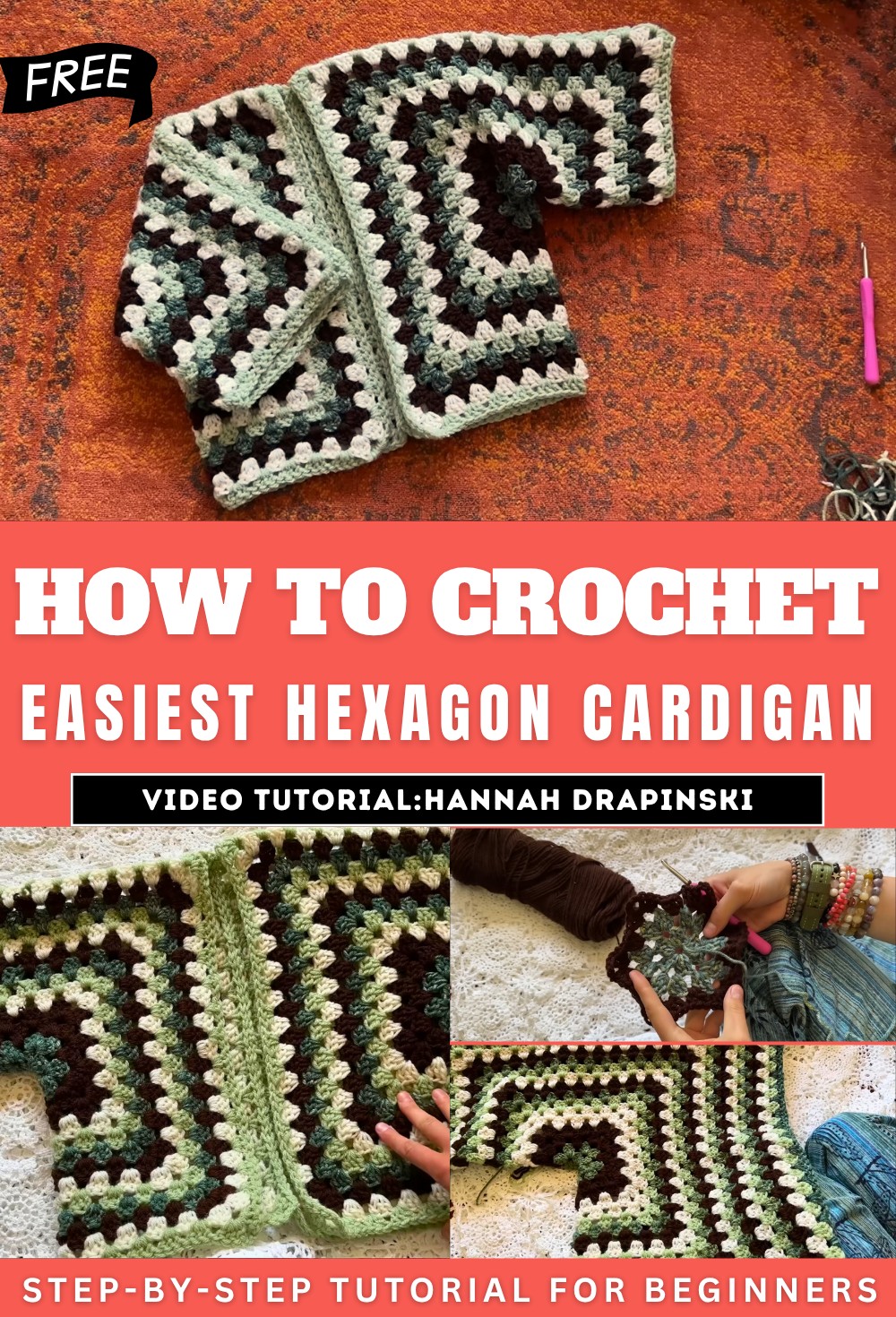 How To Crochet Easiest Hexagon Cardigan