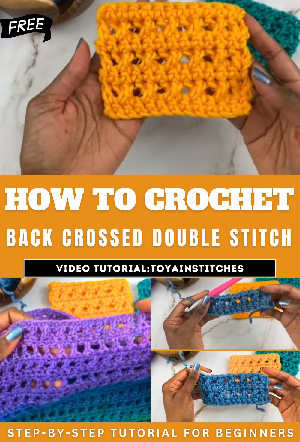 How to Crochet Back Crossed Double Stitch