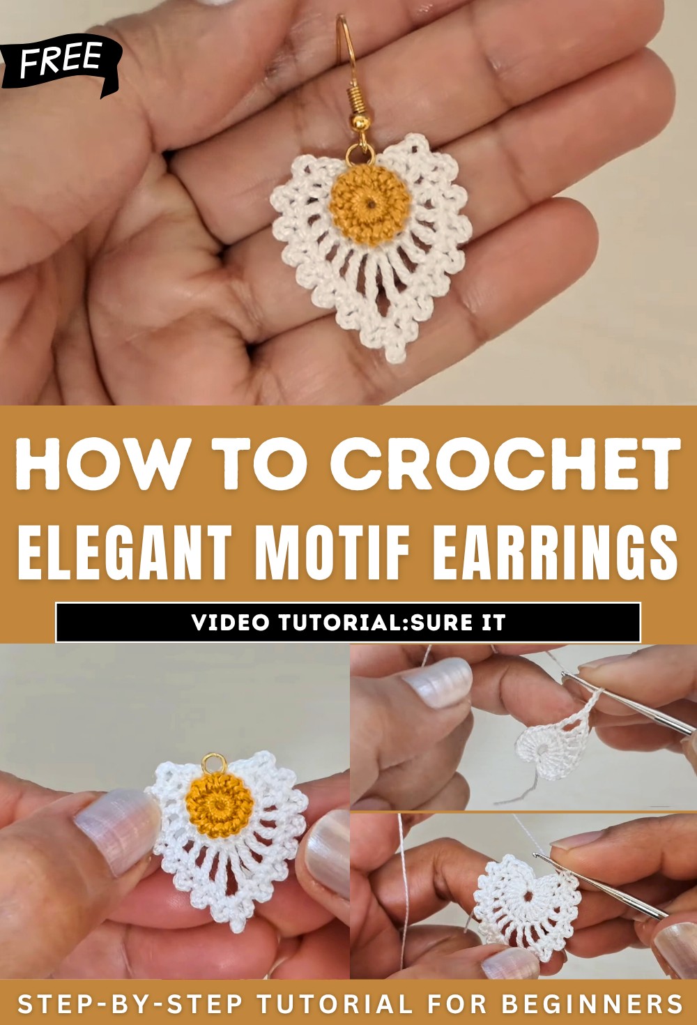 How to Crochet Elegant Motif Earrings