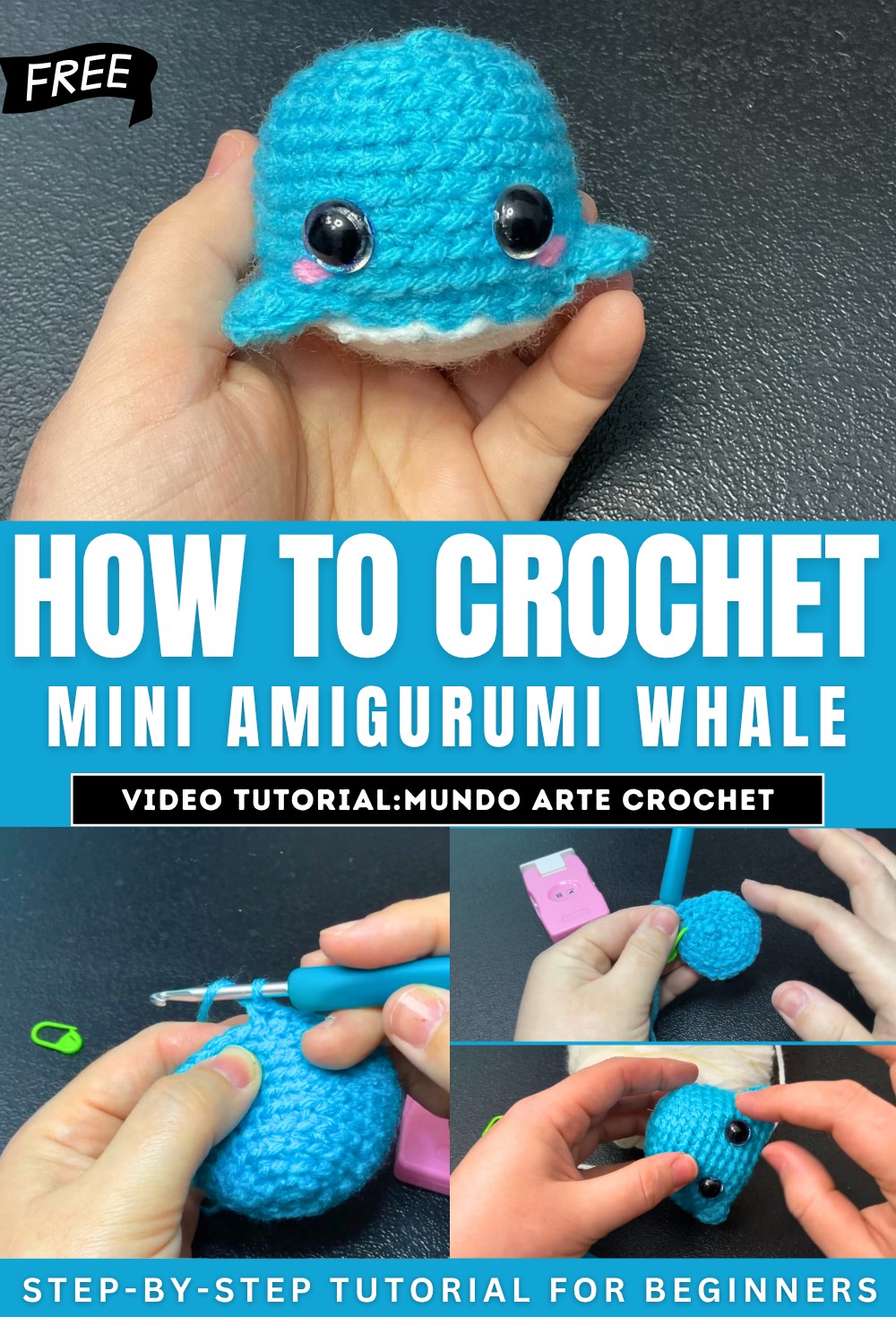 How to Crochet Mini Amigurumi Whale
