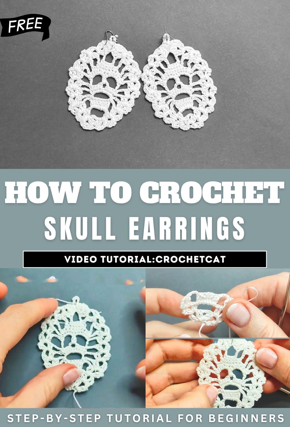 How to Crochet Skull Earrings for Halloween