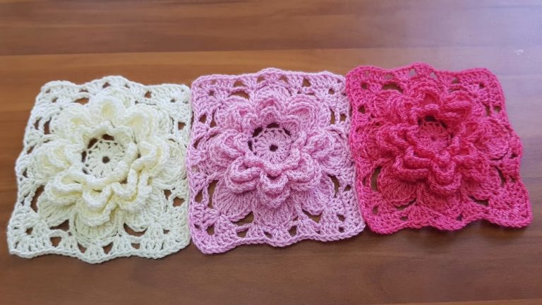 How To Crochet 3D Flower Granny Square for Beginners