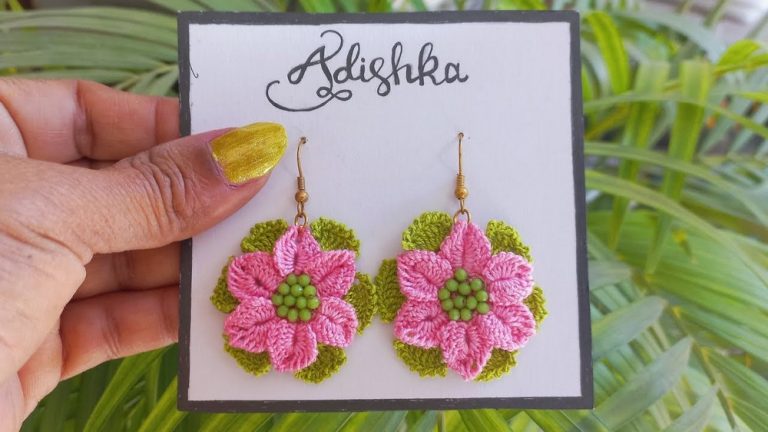How to Crochet Beautiful Flower Earrings for Leaves