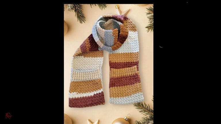 How To Make A Crochet Pocket Scarf Tutorial for Beginners