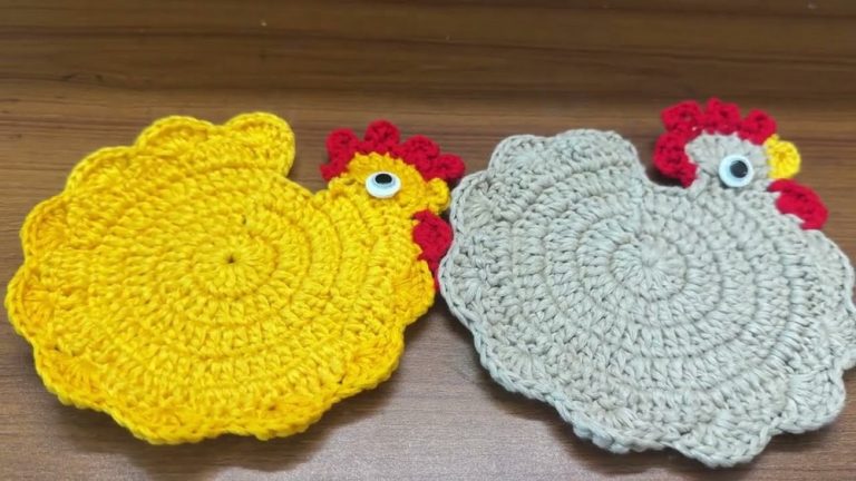 How to Crochet Children Chicken Coaster for Beginners