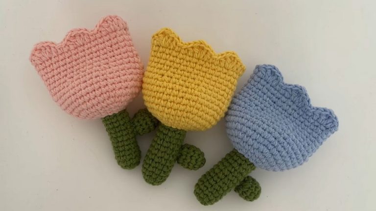 How to Crochet Tulip Flower Bag for Spring