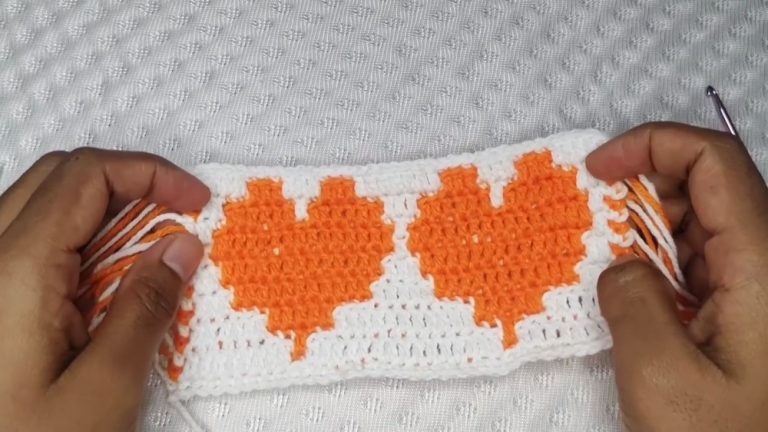 Crochet Mosaic Stitch Heart Design for Beginners
