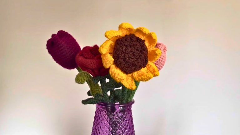 How to Crochet Flower Bouquet Sunflower from Flower Series