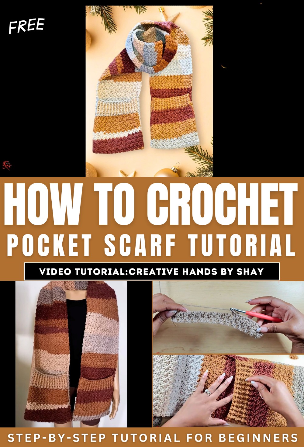 How To Make A Crochet Pocket Scarf Tutorial