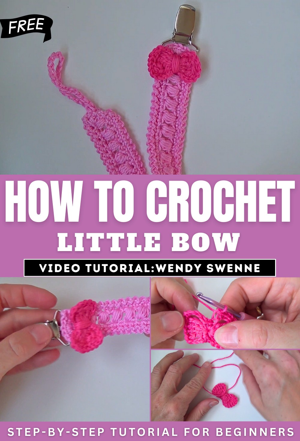 How to Crochet A Little Bow for Bookmarks