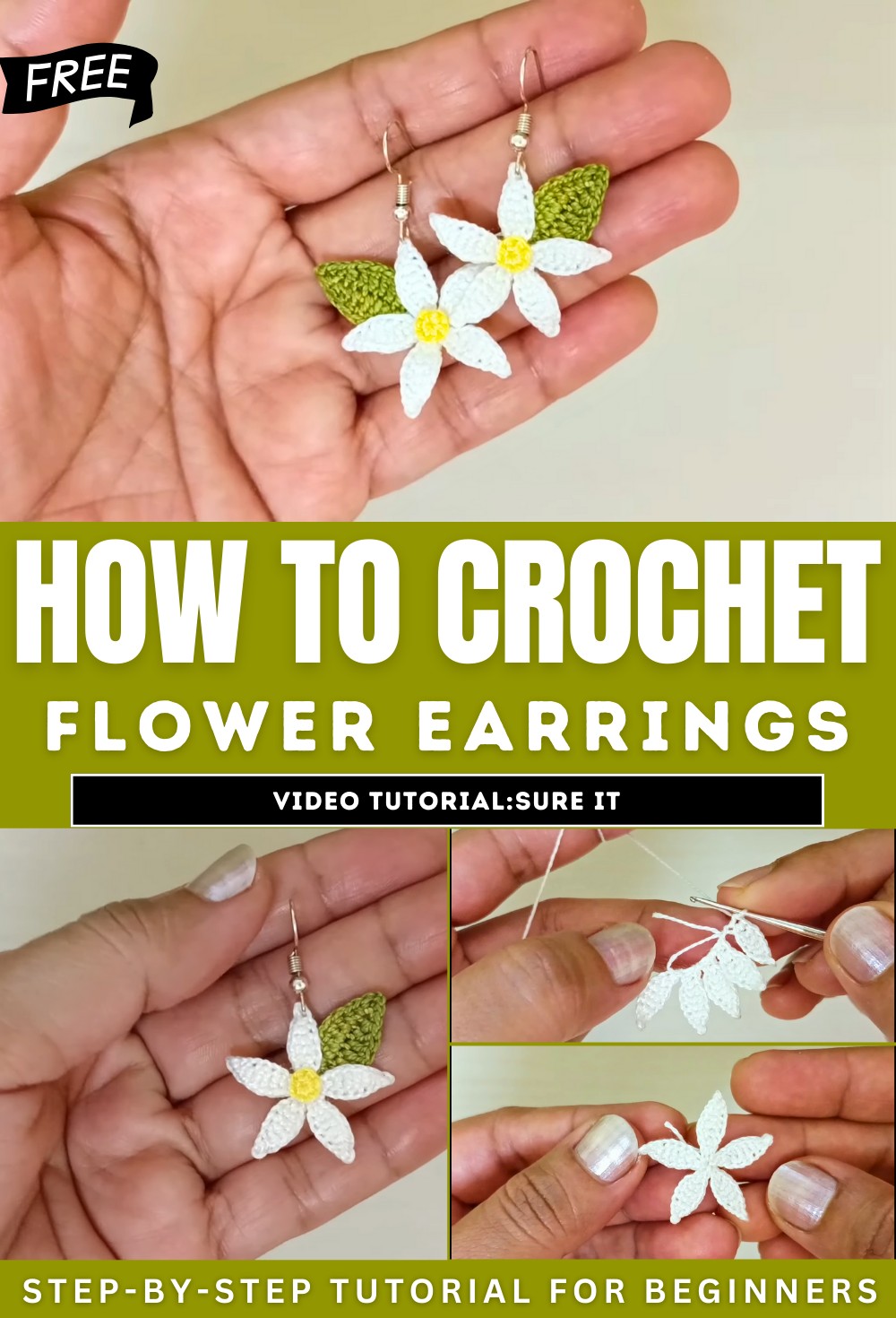 How to Crochet Beautiful Flower Earrings