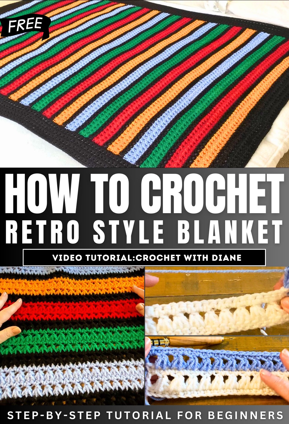 How to Crochet Blanket Retro Style For Teenagers