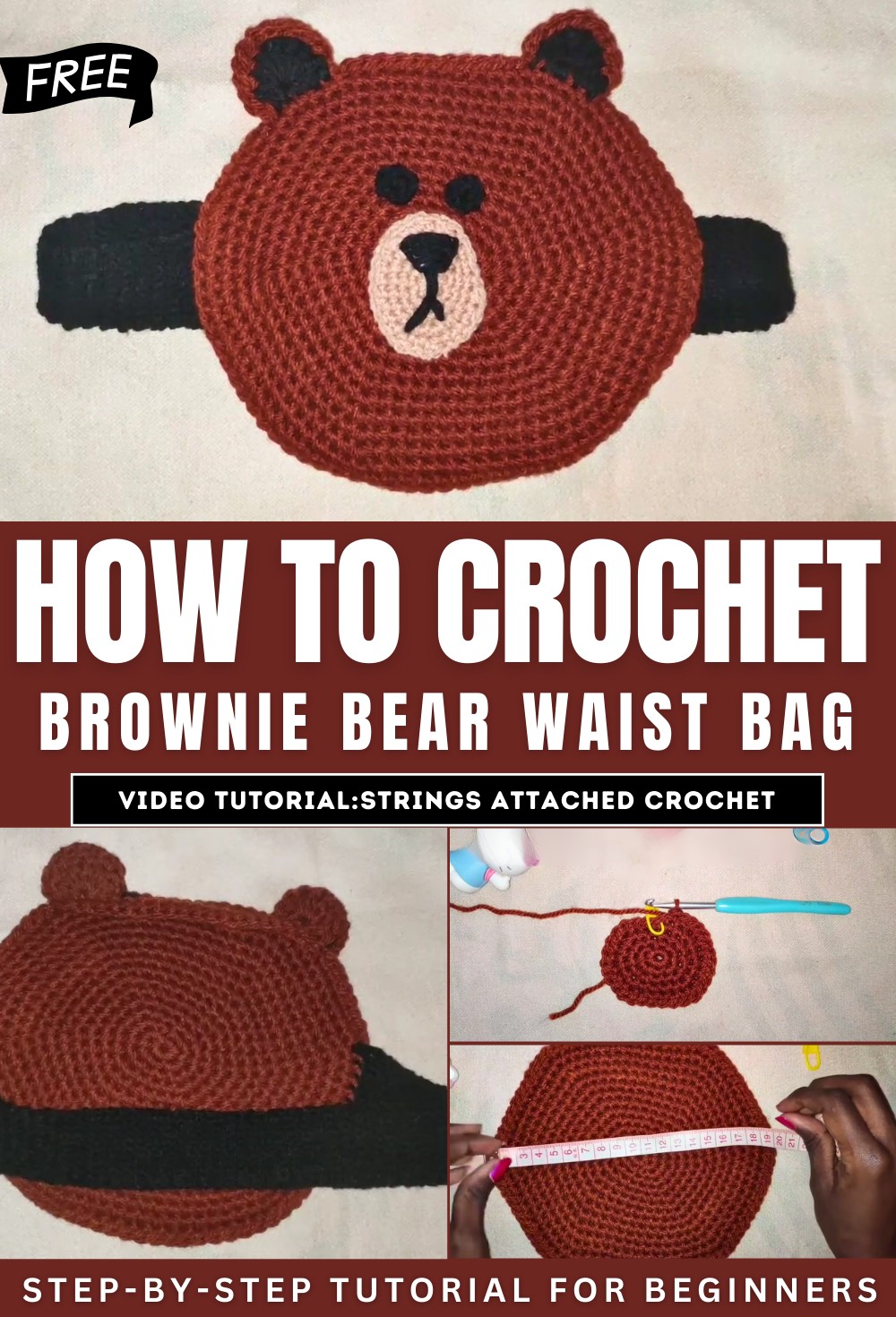 How to Crochet Brownie Bear Waist Bag