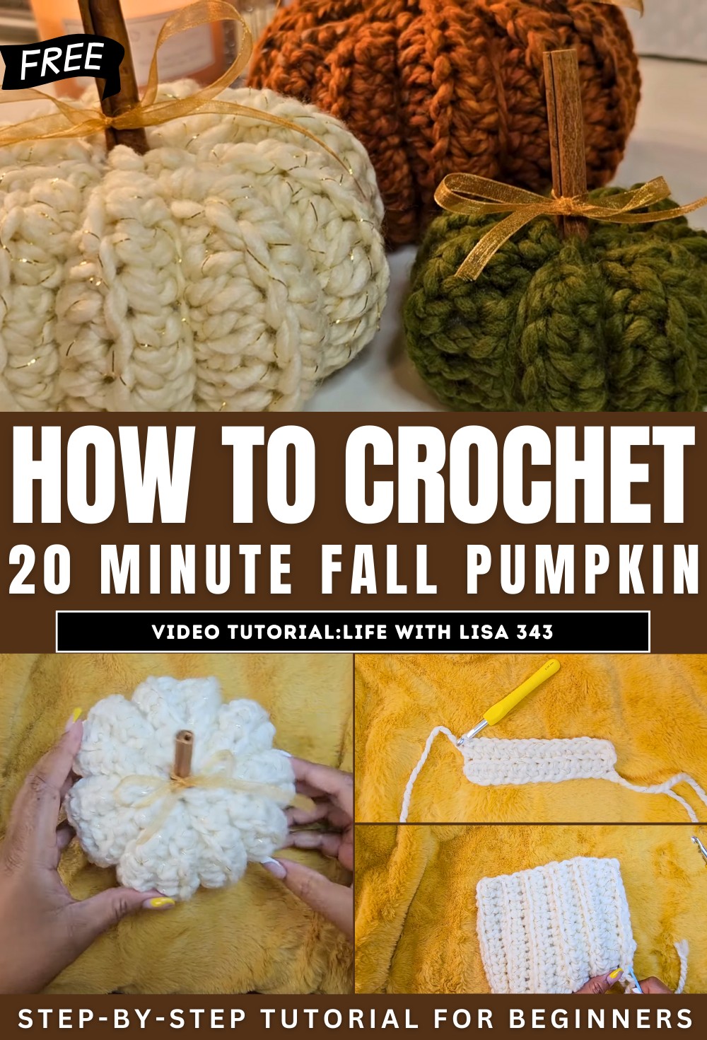 How to Crochet Easy 20 Minute Fall Pumpkin