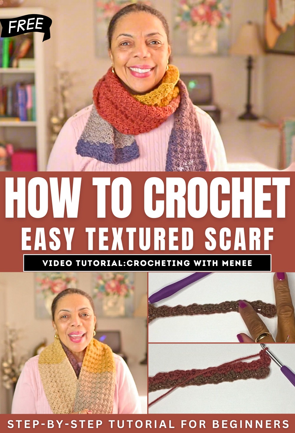 How to Crochet Easy Textured Scarf