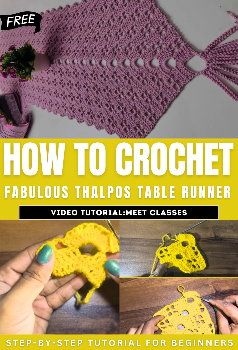 How to Crochet Fabulous Thalpos Table Runner for Decor - Red Agape Blog