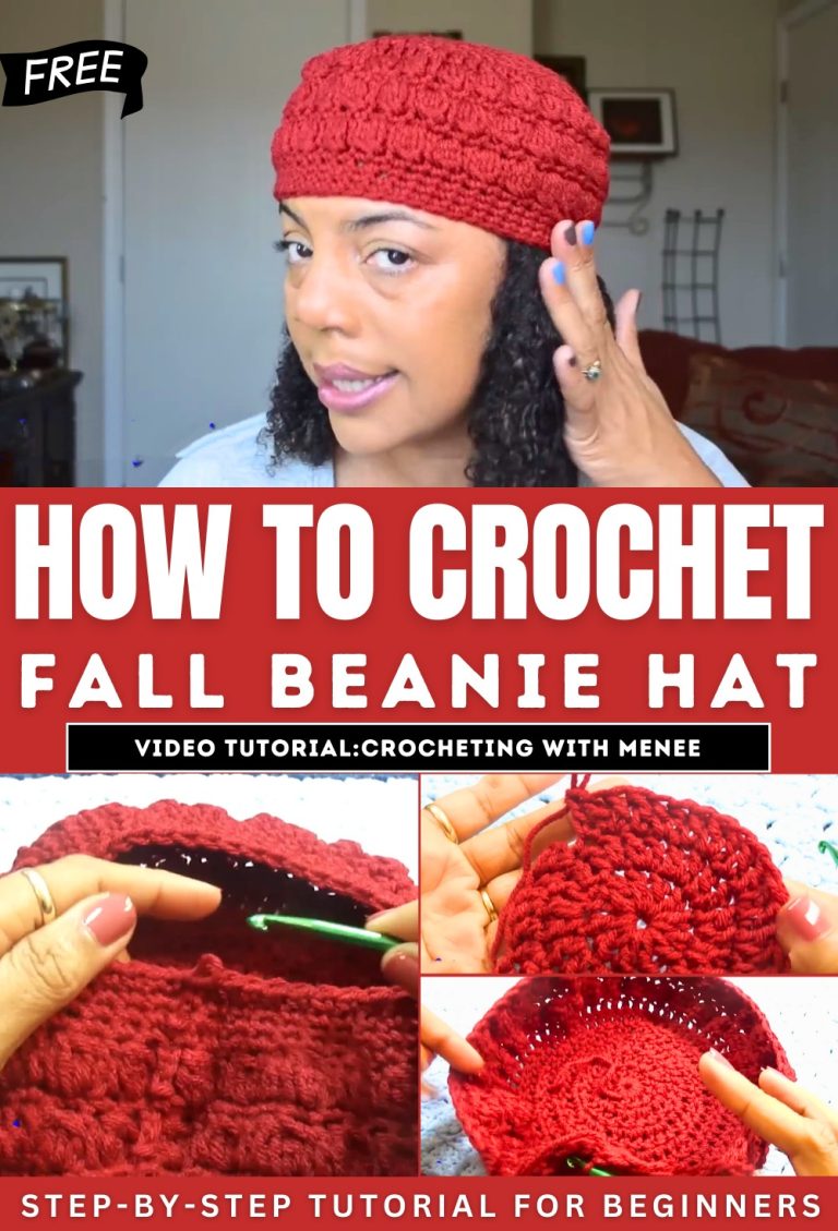 How to Crochet Fall Beanie Hat for Beginners - Red Agape Blog