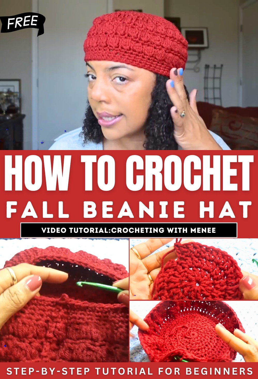 How to Crochet Fall Beanie Hat