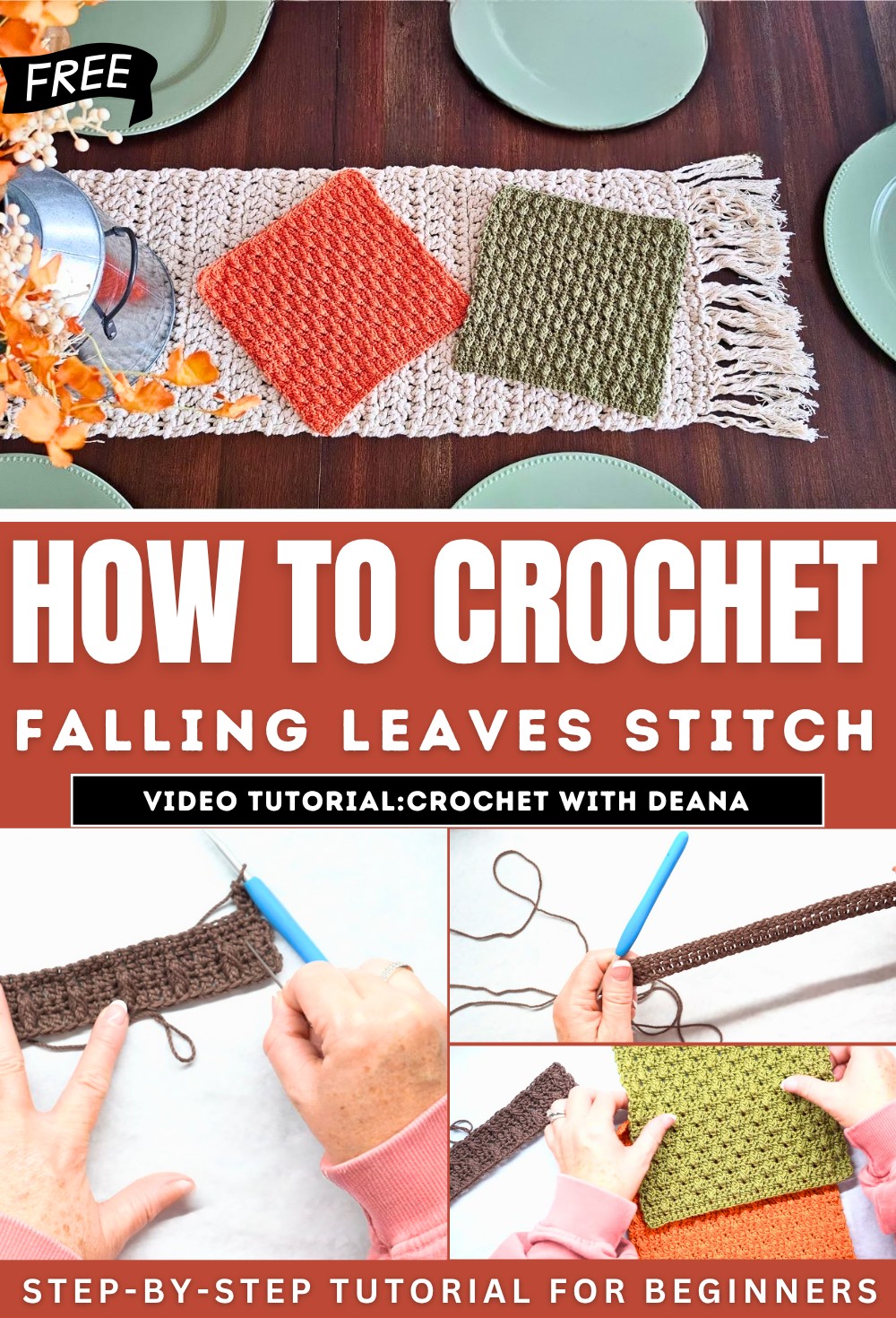 How to Crochet Falling Leaves Stitch Tutorial