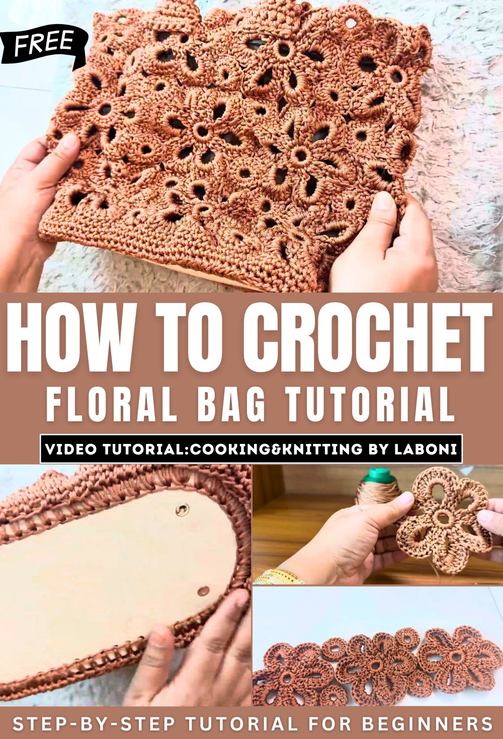 How to Crochet Floral Bag Tutorial