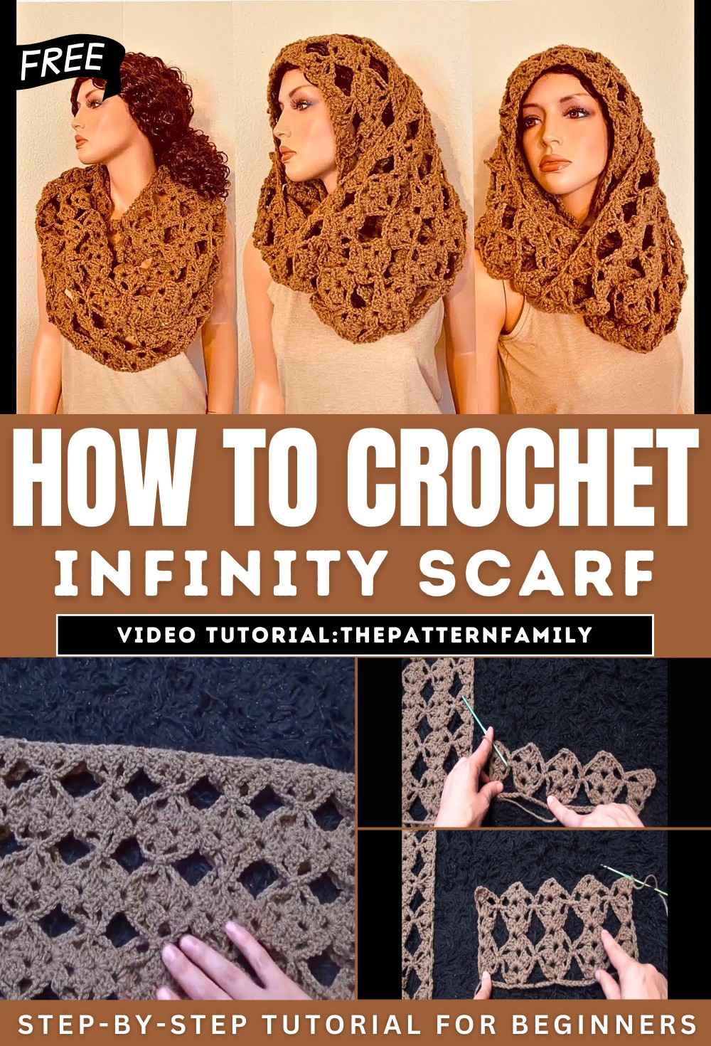 How to Crochet Infinity Scarf Pattern