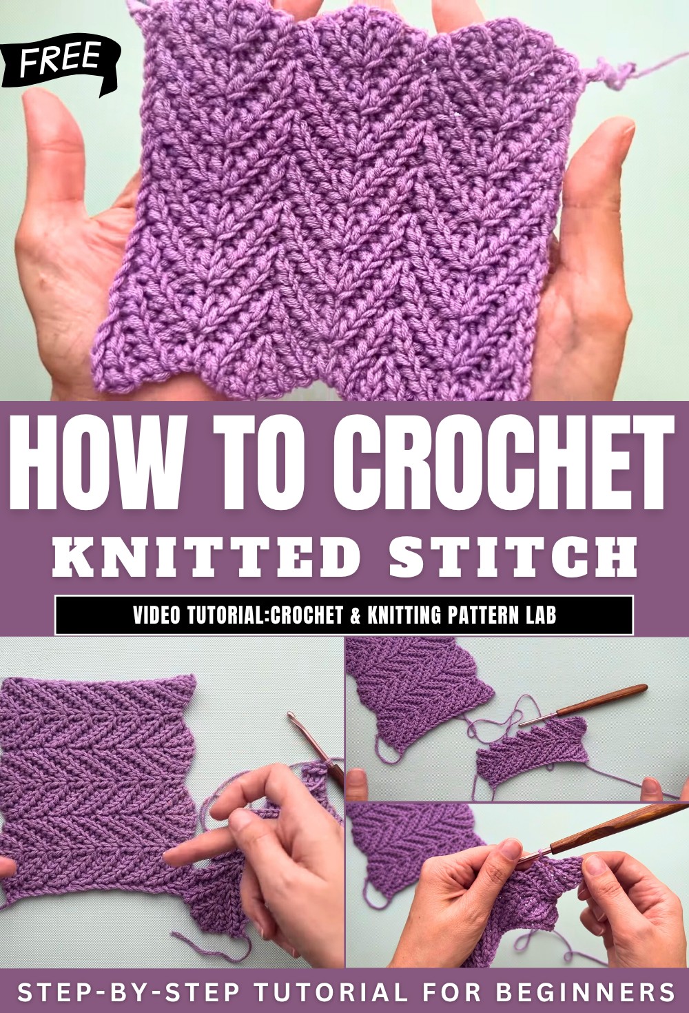 How to Crochet Knitted Stitch